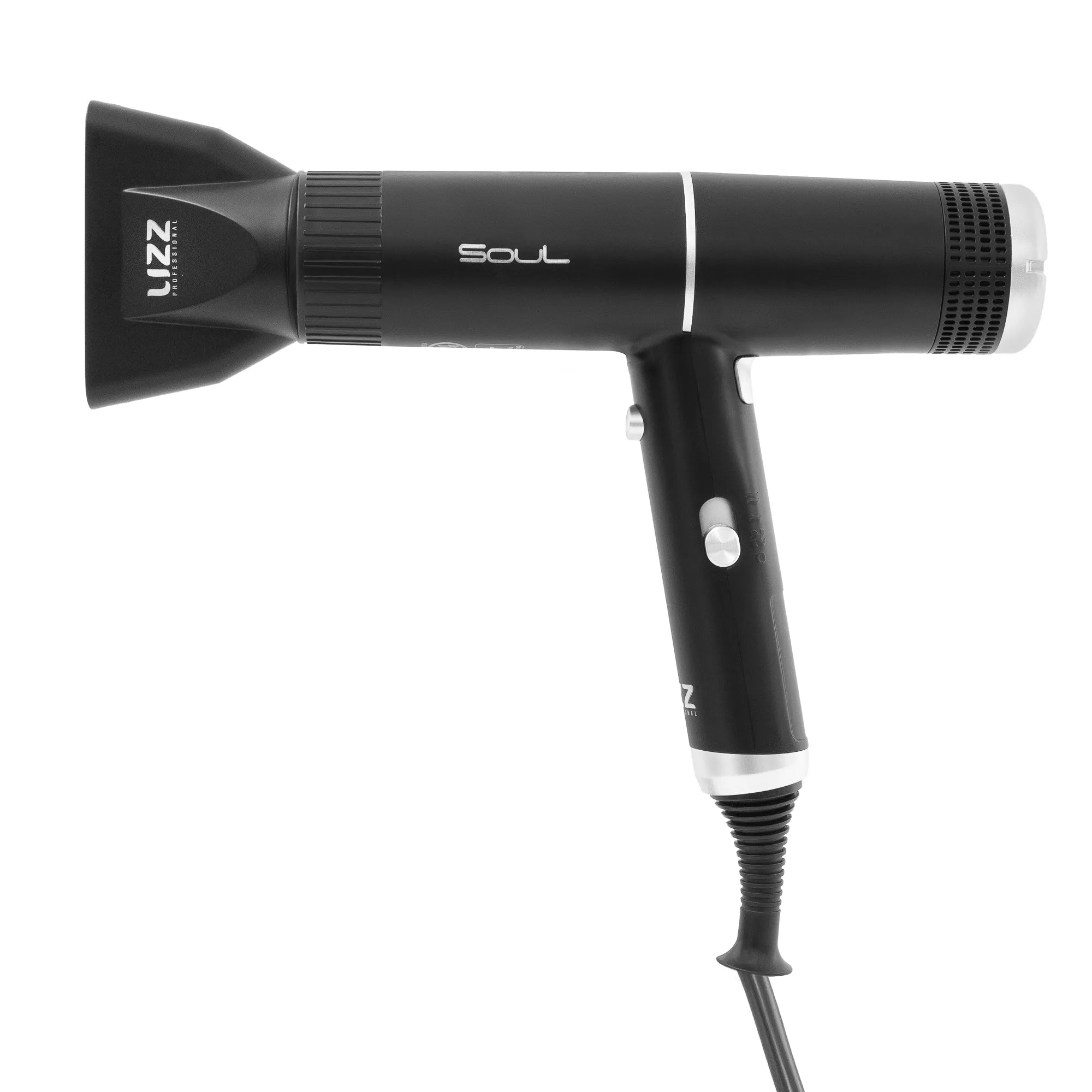 Secador de pelo profesional Lizz Soul de 1400 W y 220 V, color negro.