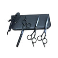 Kit profesional tijeras negras + navaja metálica