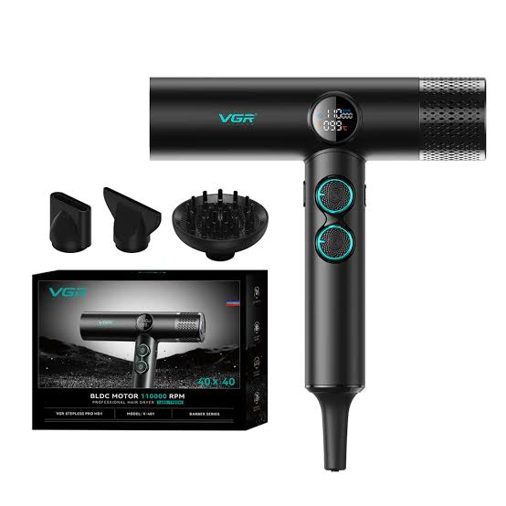 Secador de pelo digital VGR V-401, 1900 W, negro, 220 V.